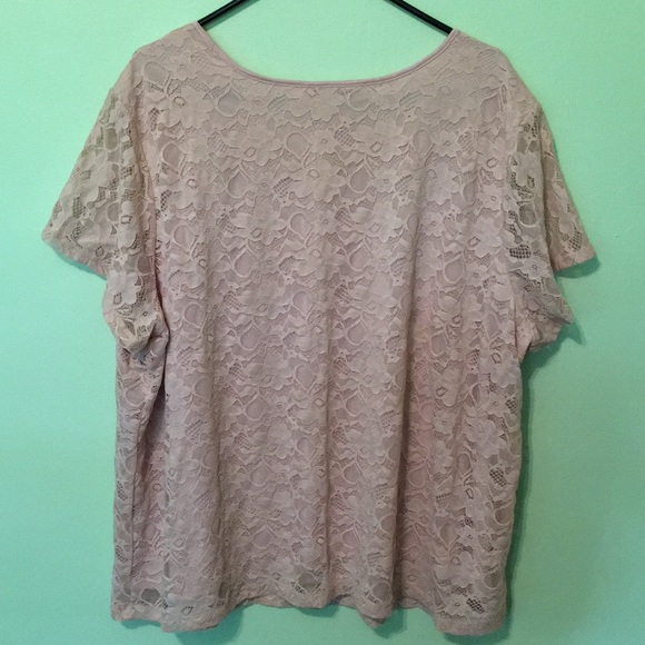 Boutique + Short Sleeve Lace Blouse - Picture 2 of 3